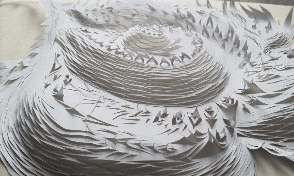 Ohne Titel, 2015, Oksana Bergen, Skalpellschnitt 20x20cm